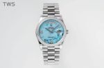 ROLEX Day-date Replica with Blue Dial Automatic Movement Stailess Steel 36mm Light Blue Watch